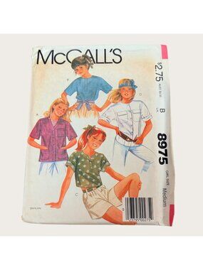 Vintage 1980s McCalls Sewing Pattern 8975 Girls Shirts Size Medium Uncut